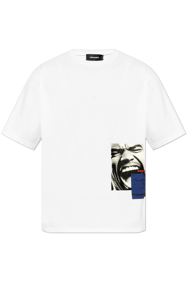 Tシャツ・カットソー DSQUARED2 Men T-shirt White S78GD0097S24583 100 White Printed T-shirt Dsquared2 - Vitkac Italy